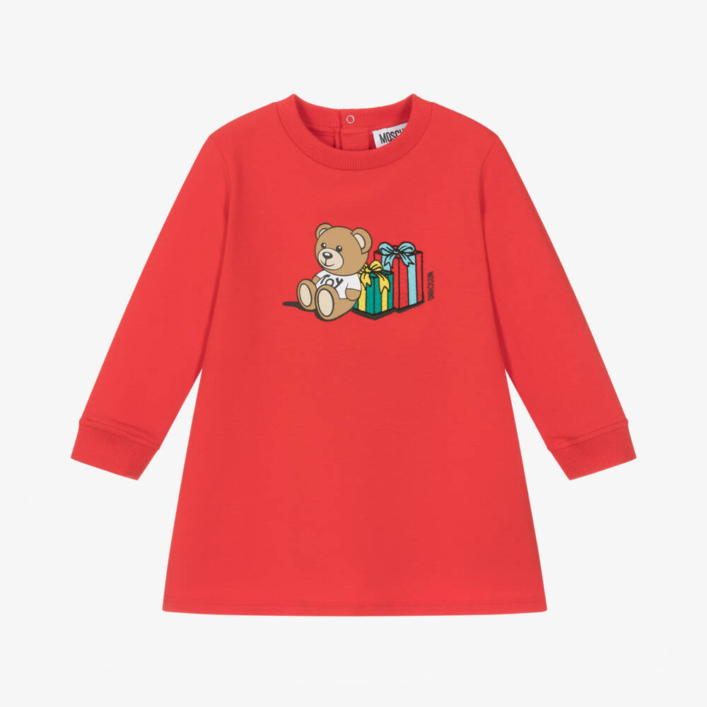 Moschino Baby-Girls Festive Red Teddy Dress | Childrensalon Outlet