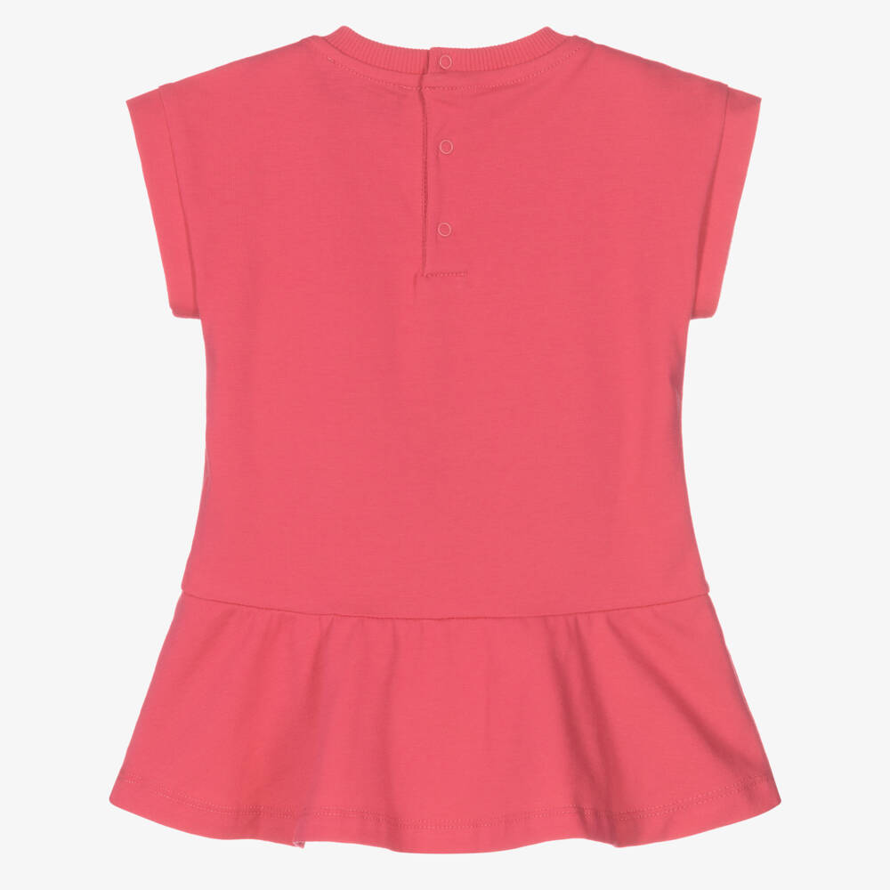 Moschino Baby-فستان جيرسي بشعار للفتيات بلون الفوشيا | Childrensalon Outlet