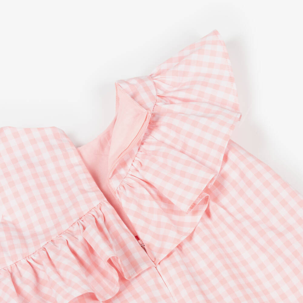Moschino-Girls Gingham Frill Dress & Bloomers | Childrensalon Outlet