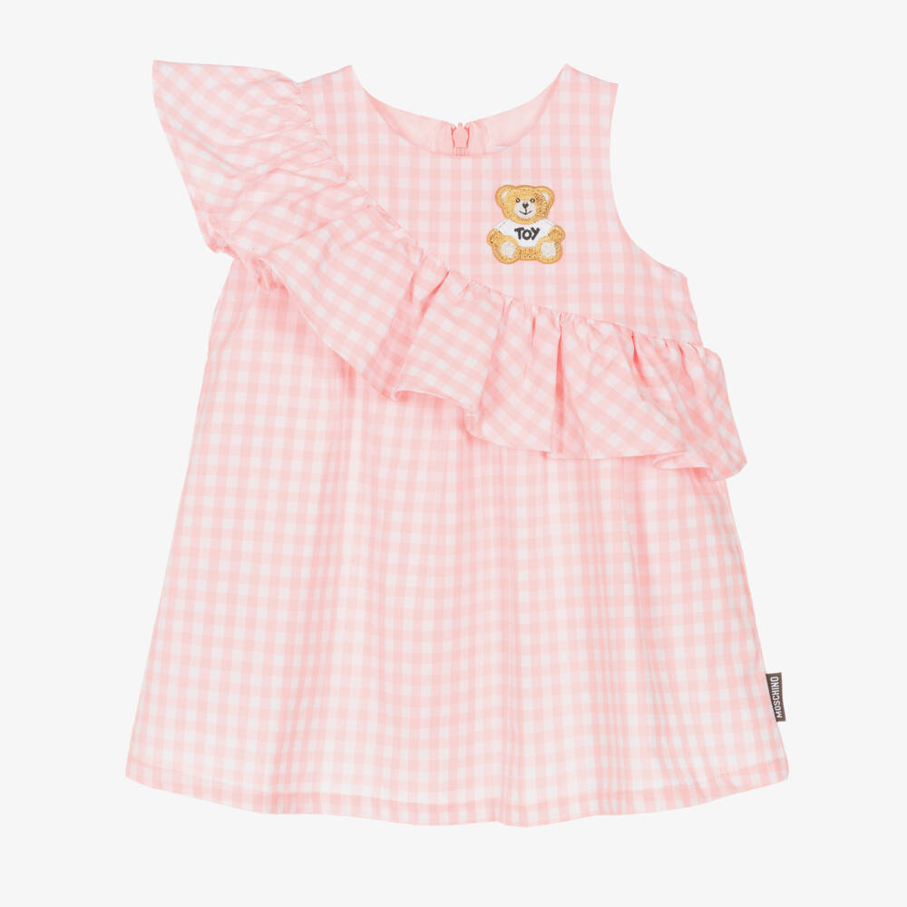 Moschino-فستان بناتي كاروهات مع كشكش وسروال داخلي | Childrensalon Outlet