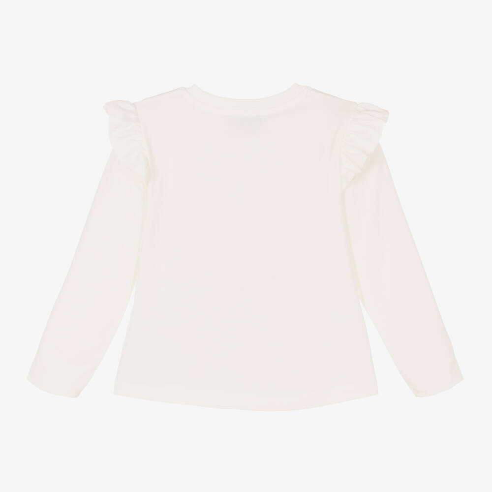Moschino Kid-Teen-Girls Ivory Bear Jersey Top | Childrensalon Outlet