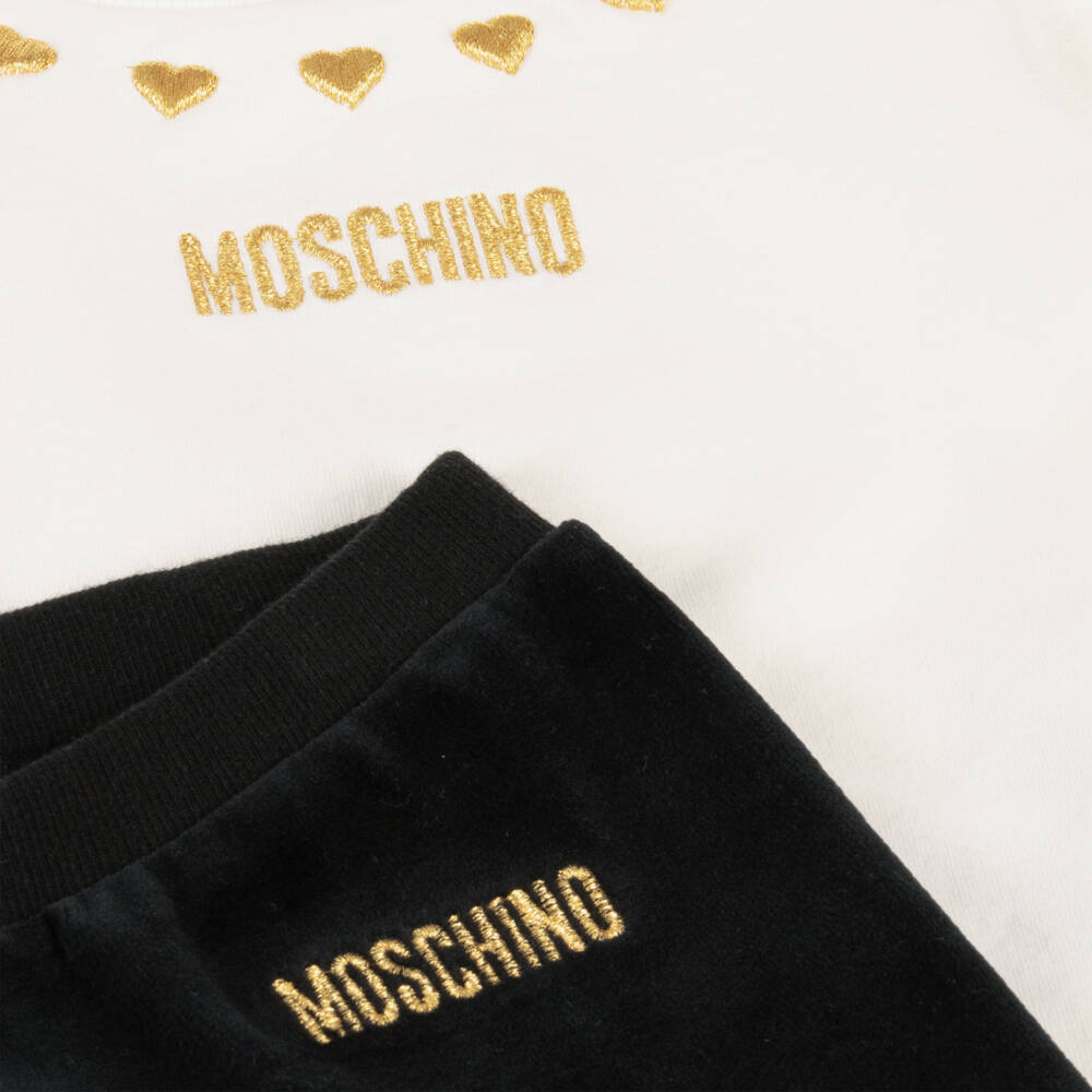 Moschino Baby-Girls Ivory & Black Jersey Set | Childrensalon Outlet