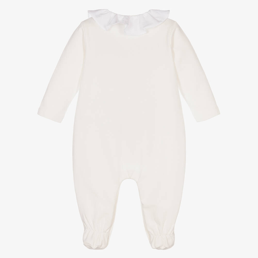 Moschino Малыши-Кремовый хлопковый комбинезон для девочек | Childrensalon Outlet