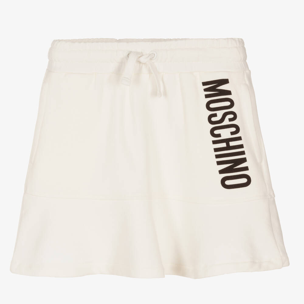 Moschino Kid-Teen - تنورة قطن جيرسي لون عاجي | Childrensalon