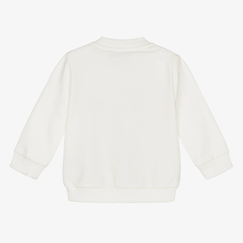 Moschino Малыши-Кремовый хлопковый свитшот с медвежонком | Childrensalon Outlet