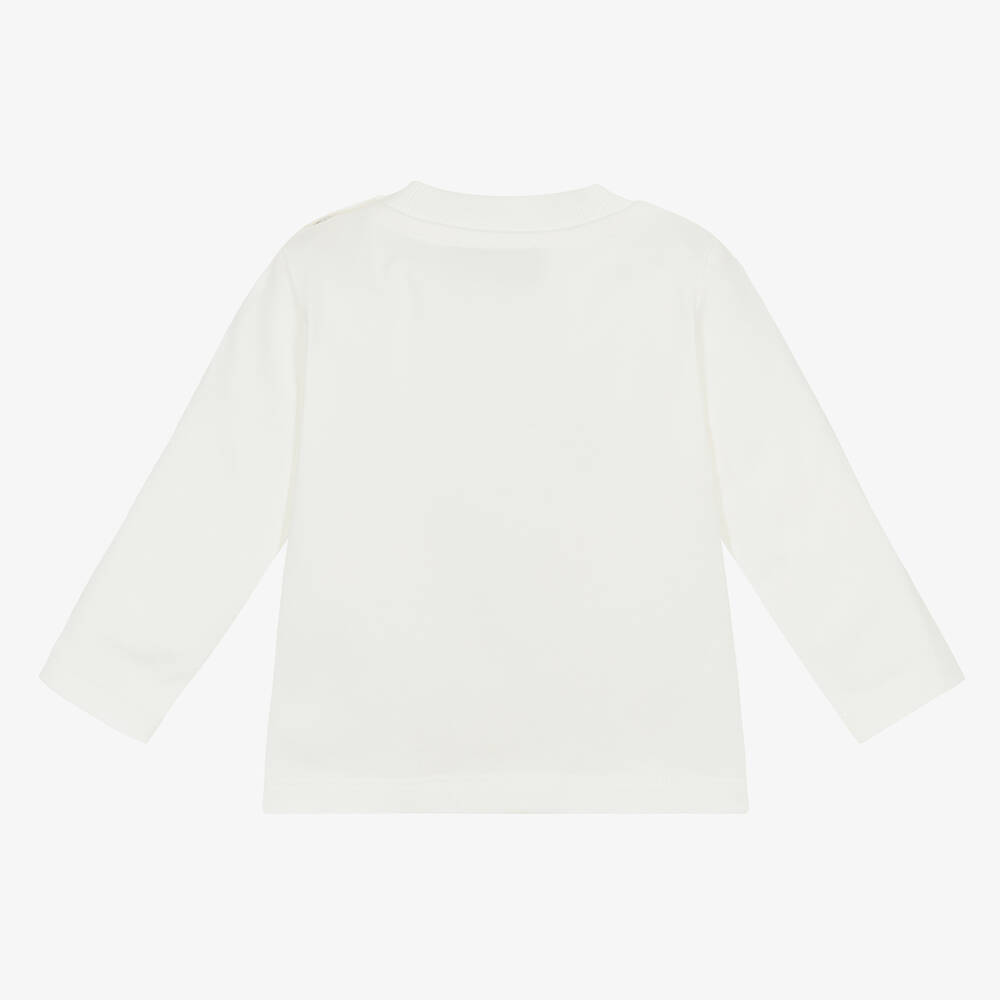 Moschino Baby-Girls Ivory Cotton Teddy Bear Top | Childrensalon Outlet