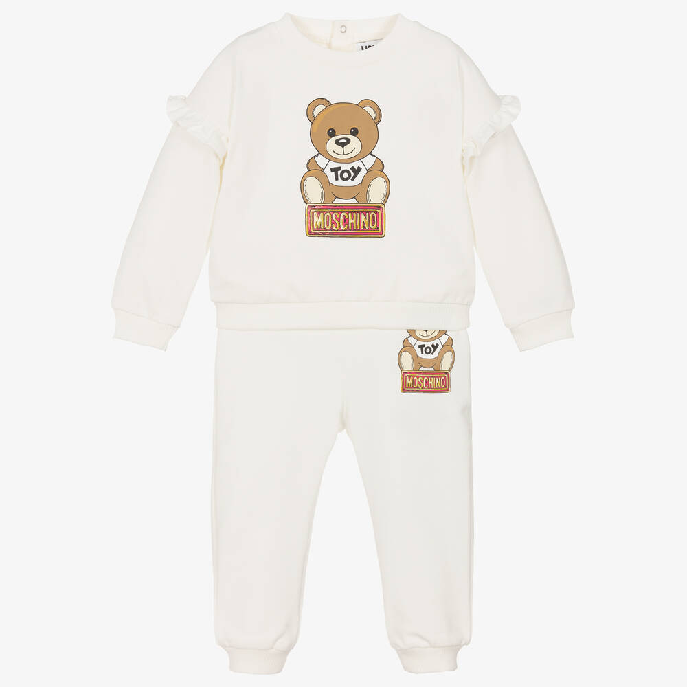 Moschino Baby - Survêtement ivoire Teddy Fille | Childrensalon