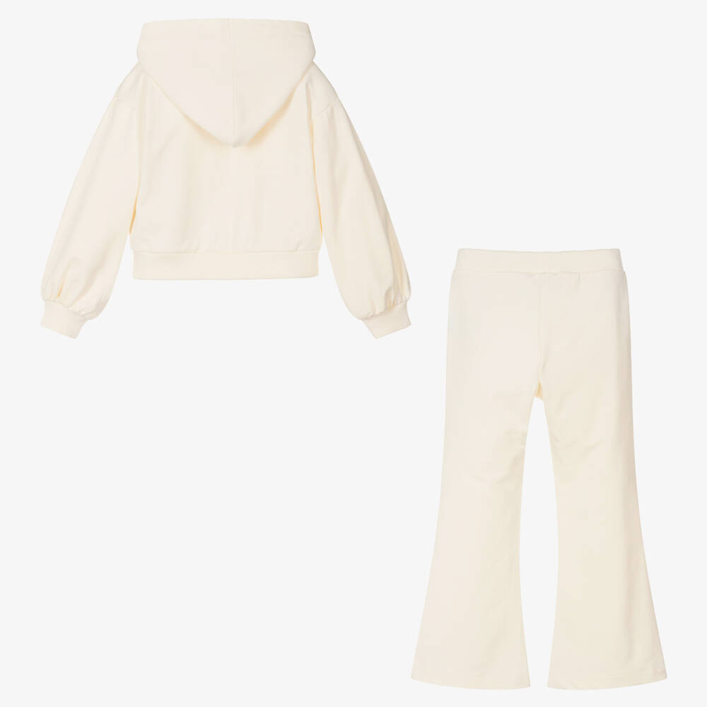 Moschino Kid-Teen-Girls Ivory Cotton Tracksuit | Childrensalon Outlet