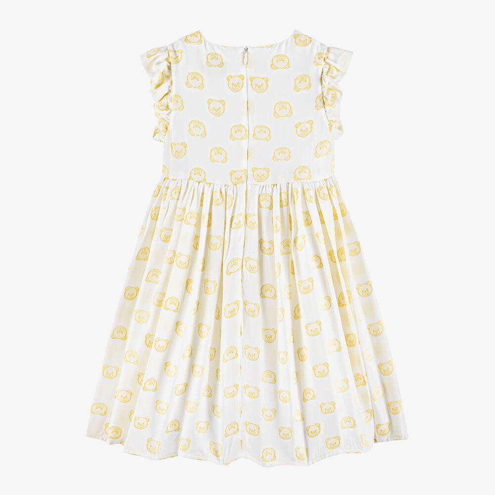 Moschino Kid-Teen-Girls Ivory & Gold Teddy Bear Dress | Childrensalon Outlet