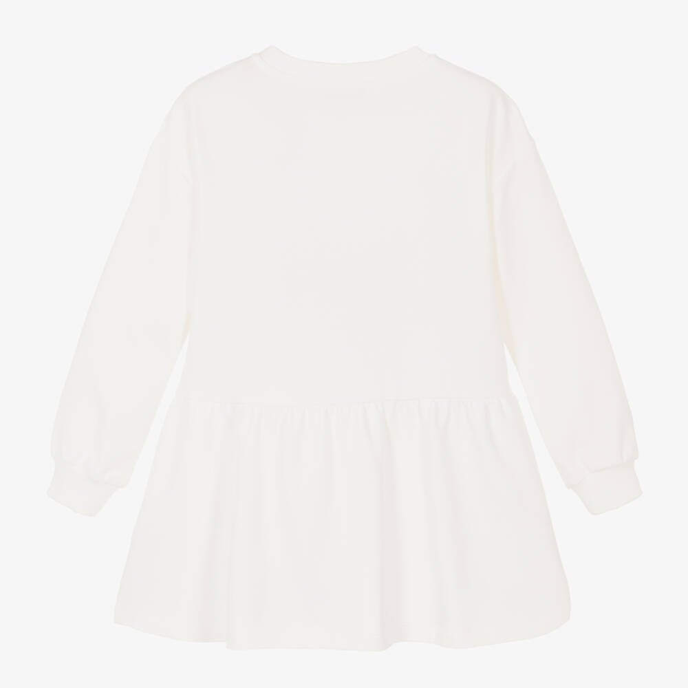 Moschino Kid-Teen-Girls Ivory Heart Sweatshirt Dress | Childrensalon Outlet