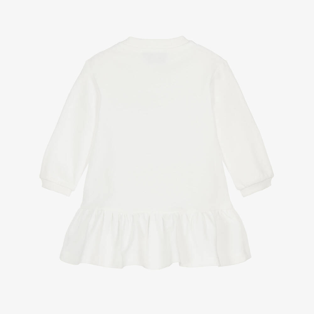 Moschino-Girls Ivory Jersey Logo Dress | Childrensalon Outlet