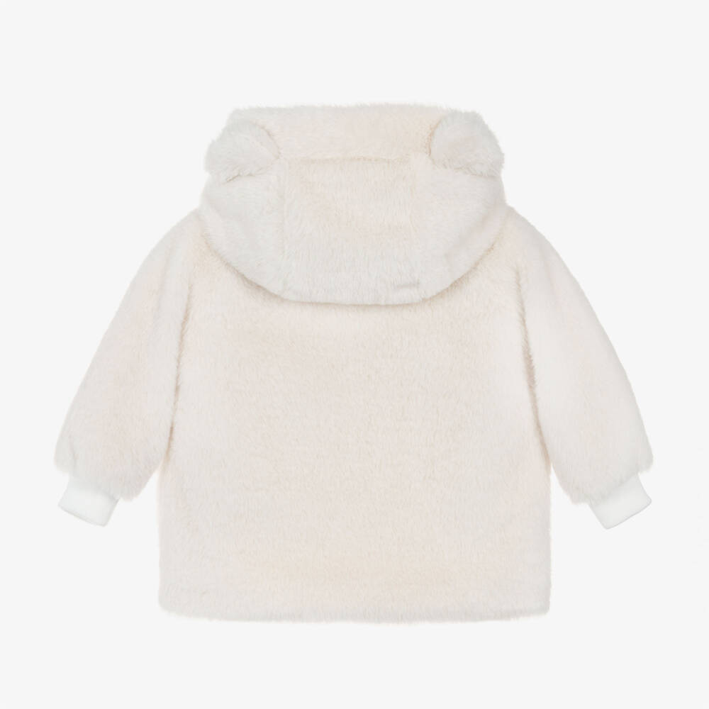 Moschino Малыши-Girls Ivory Plush Teddy Coat | Childrensalon Outlet