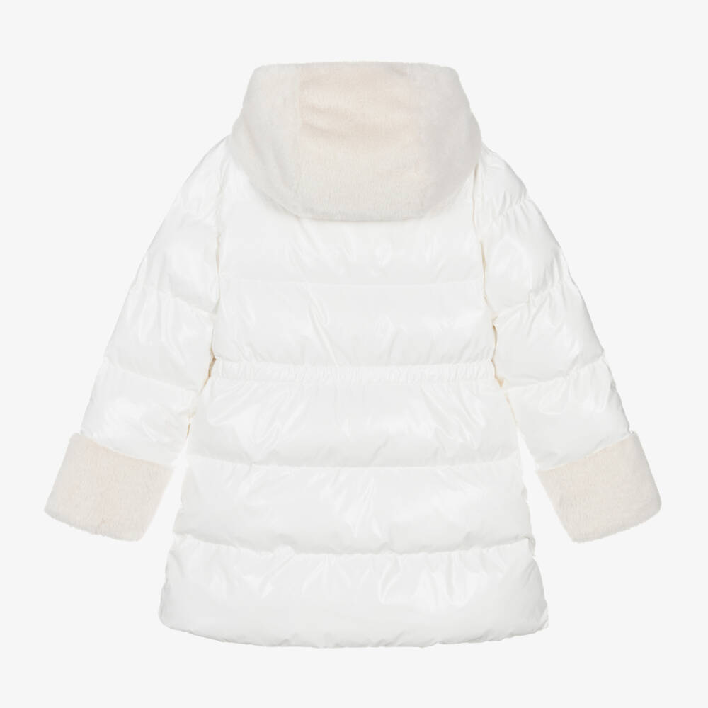 Moschino Kid-Teen-Girls Ivory Quilted Jacket | Childrensalon Outlet
