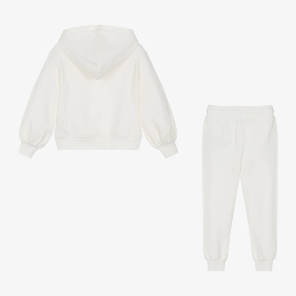Moschino Кид-Тин-Girls Ivory Studded Logo Tracksuit | Childrensalon Outlet
