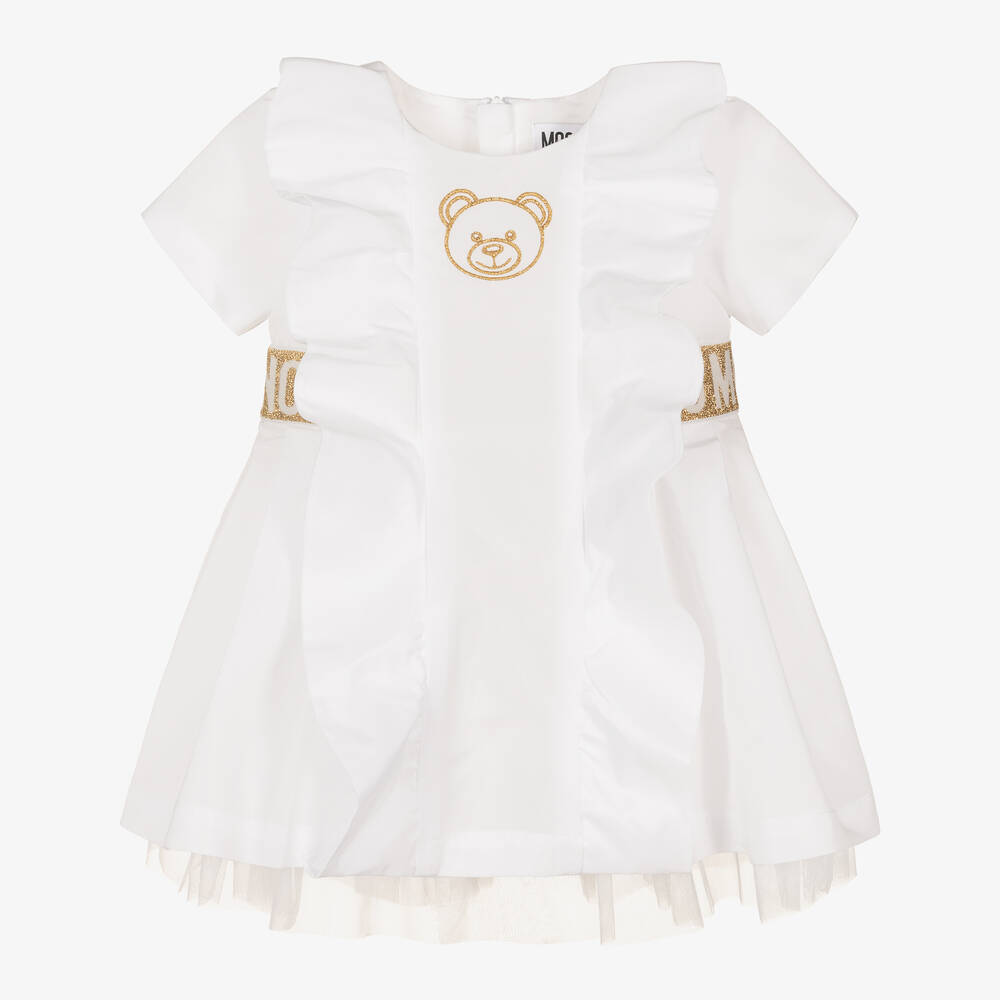 Moschino Baby - Кремовое платье с медвежонком | Childrensalon
