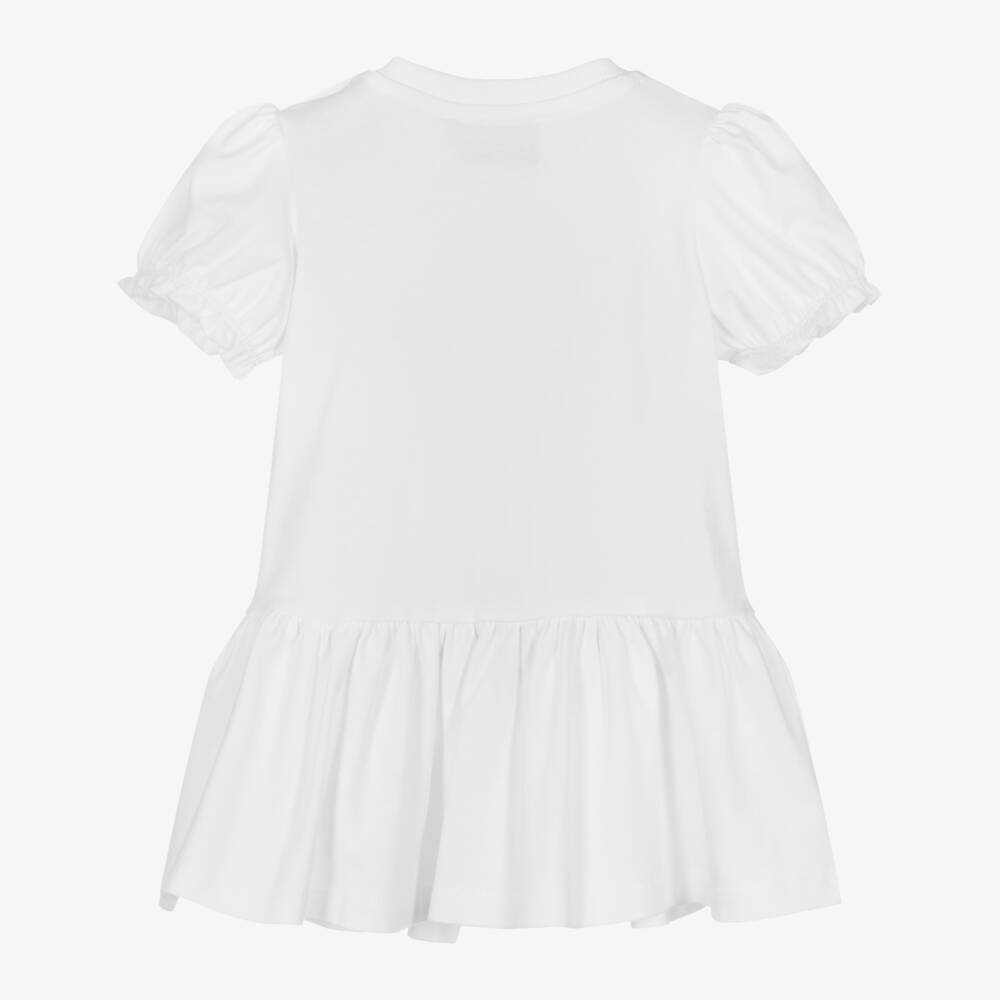 Moschino-Girls Ivory Teddy Bear Jersey Dress | Childrensalon Outlet