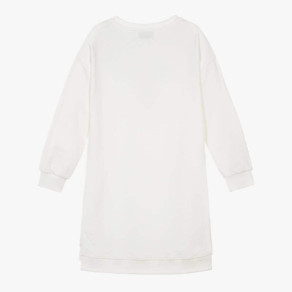 Moschino Kid-Teen-Girls Ivory Teddy Logo Dress | Childrensalon Outlet