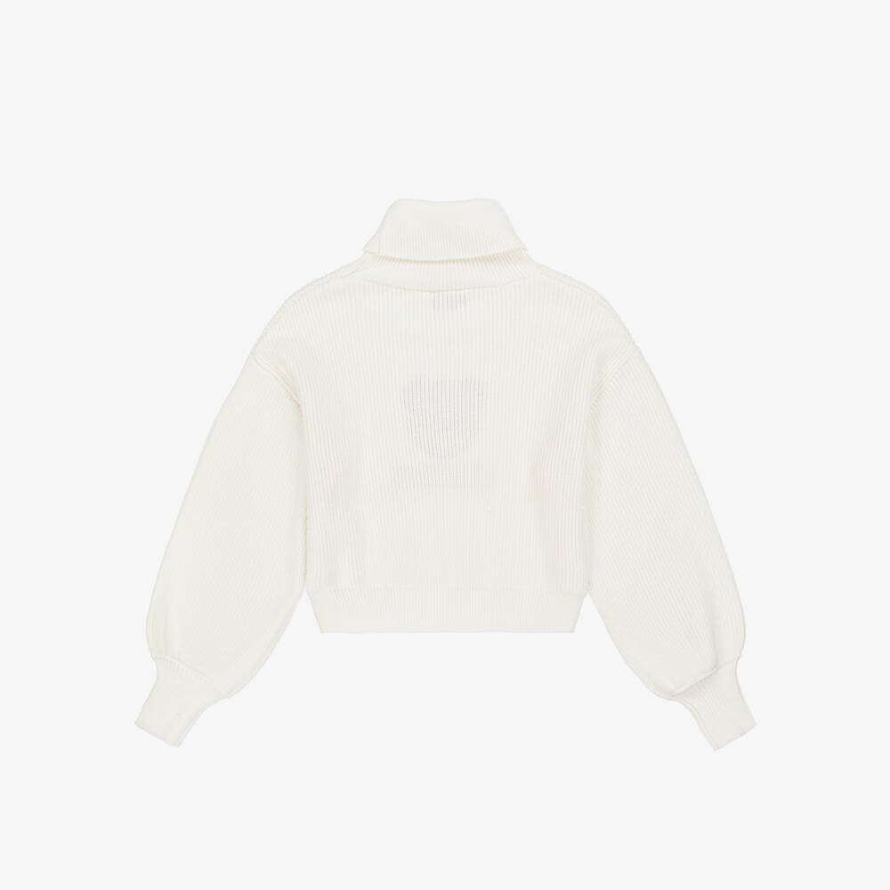 Moschino-كنزة عاجية برقبة عالية للبنات | Childrensalon Outlet