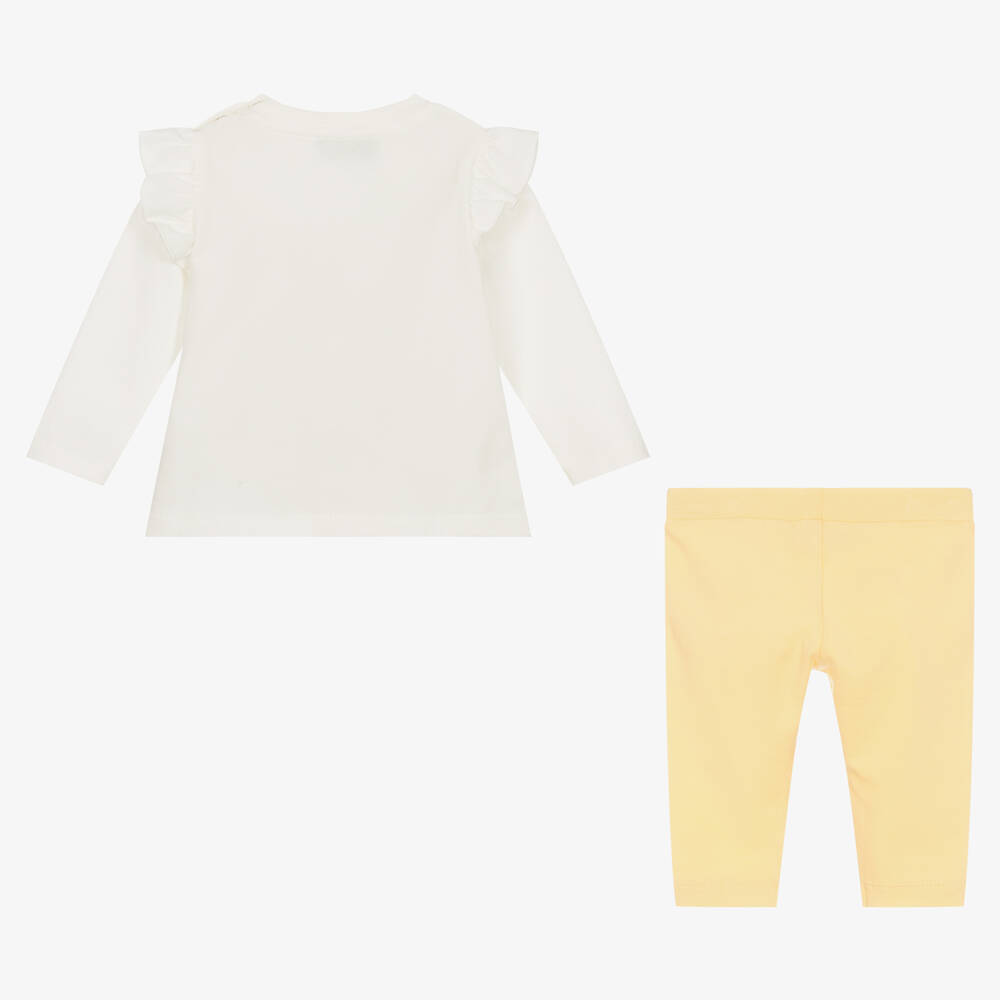 Moschino Baby-Girls Ivory & Yellow Cotton Leggings Set | Childrensalon Outlet