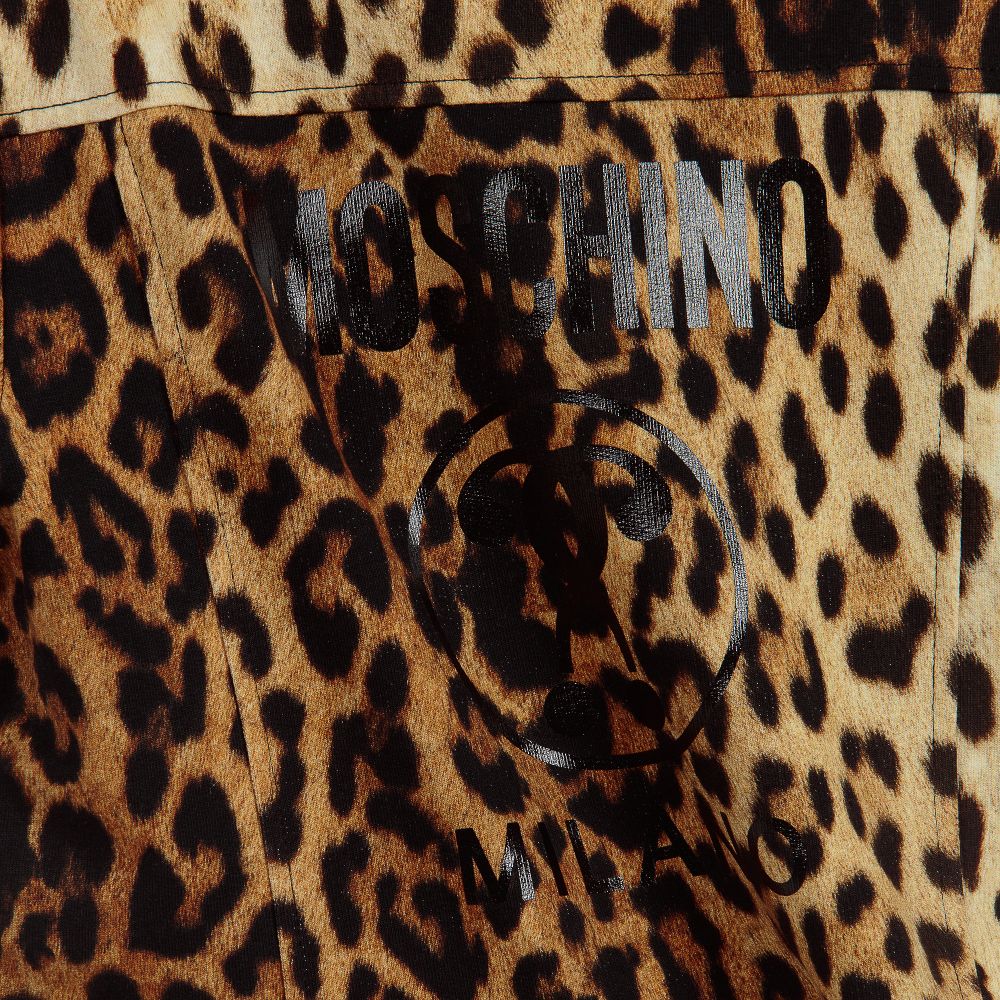 leopard print moschino sliders