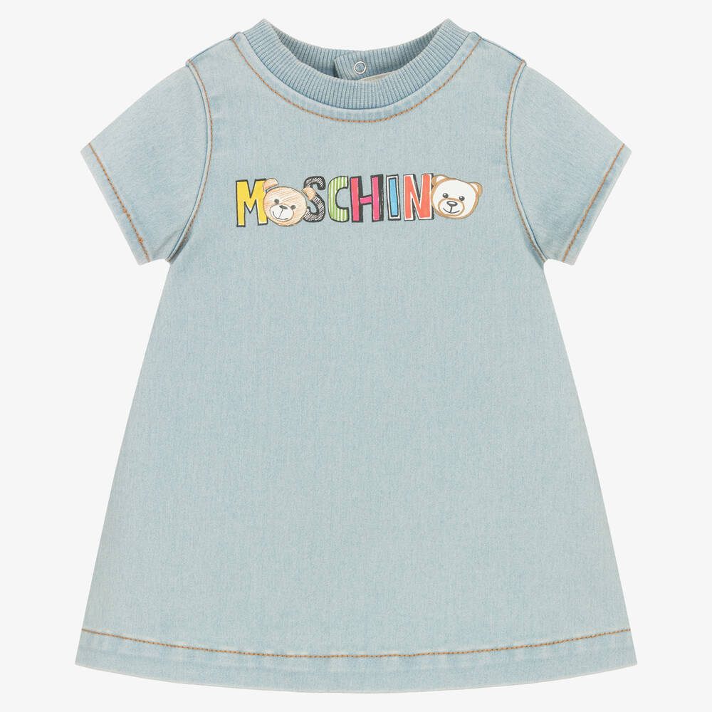 Moschino Baby - Girls Light Blue Denim Dress | Childrensalon