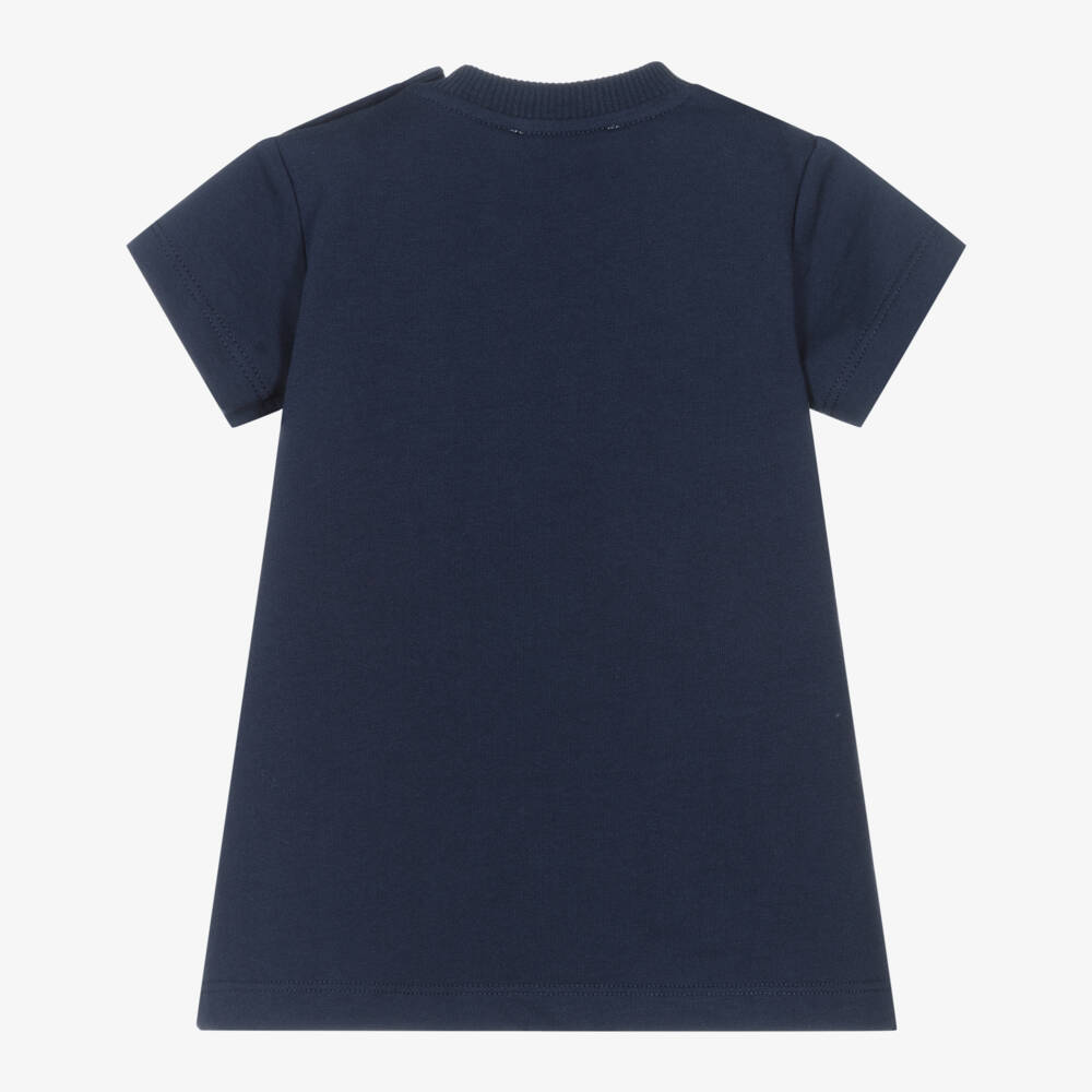 Moschino-Girls Navy Bear Print Dress | Childrensalon Outlet
