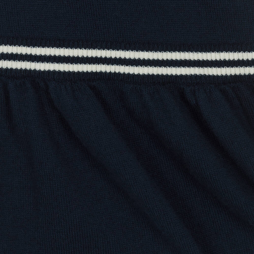 Moschino Baby-Girls Navy Cotton Wool Dress | Childrensalon Outlet