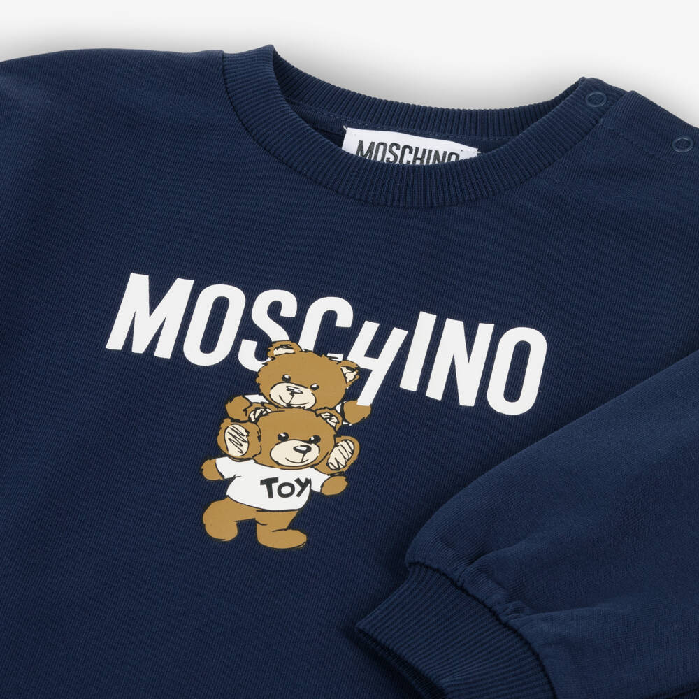 Moschino Baby-Girls Navy Teddy Bear Dress | Childrensalon Outlet