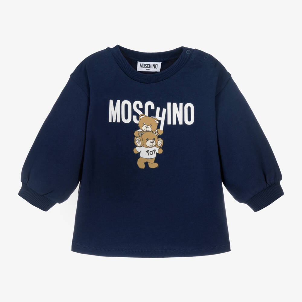 Moschino Baby-Girls Navy Teddy Bear Dress | Childrensalon Outlet