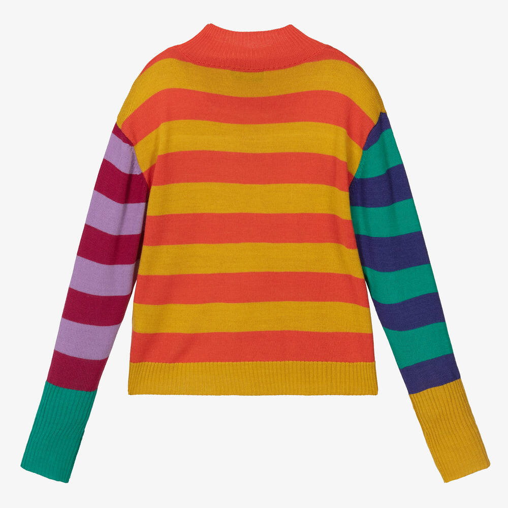 Orange and sales yellow striped sweater