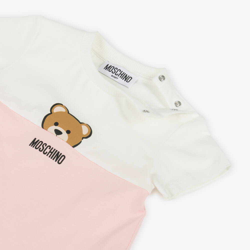 Moschino-Girls Organic Pink Jersey Dress | Childrensalon Outlet