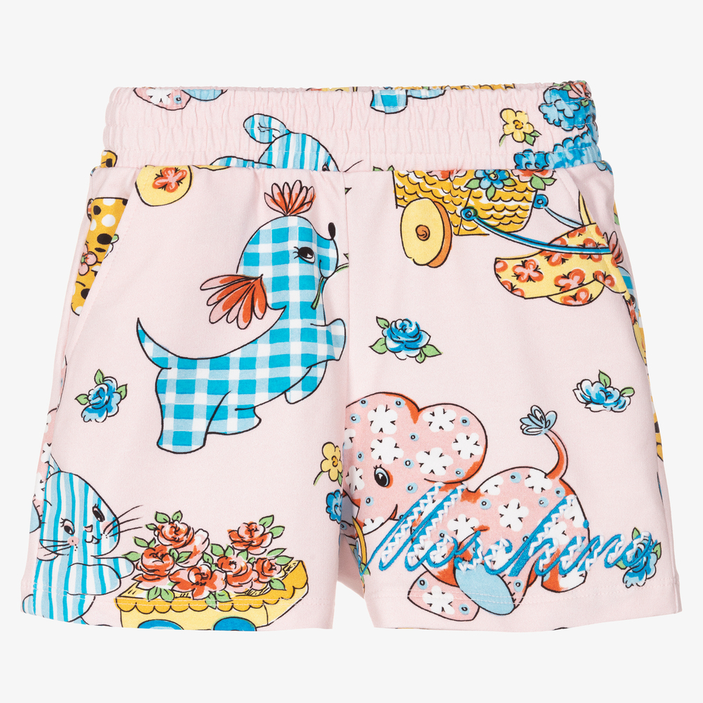 Moschino Kid-Teen - Розовые хлопковые шорты для девочек | Childrensalon