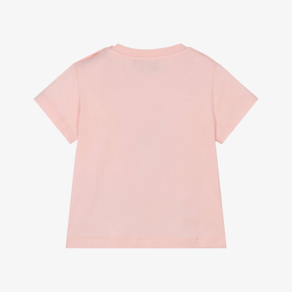 Moschino-Girls' Pale Pink Teddy Tee | Childrensalon Outlet