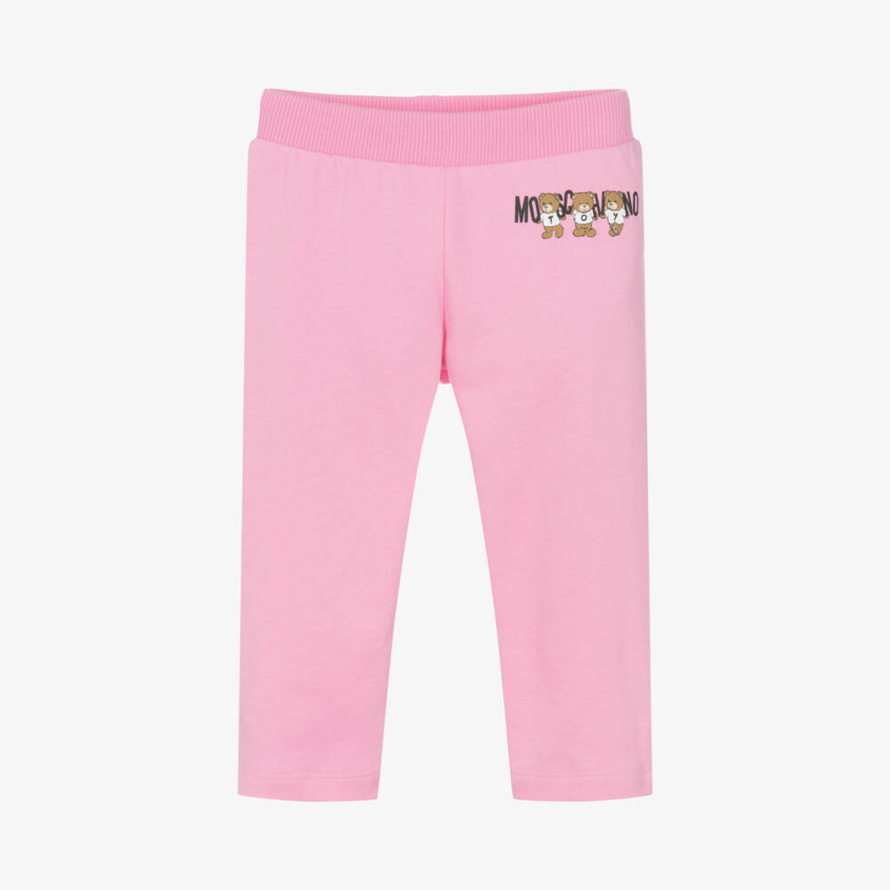Moschino Baby-Girls Pink Bear Logo Joggers | Childrensalon Outlet