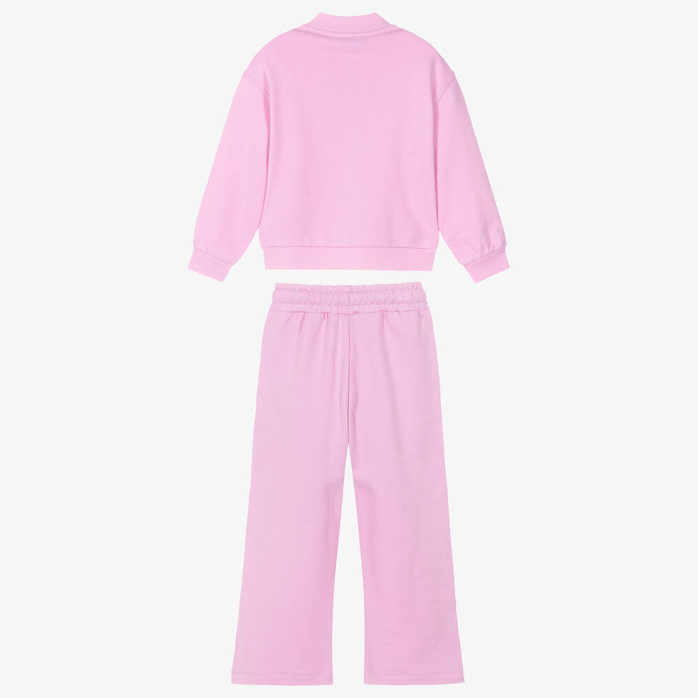 Moschino-Girls Pink Cherry Tracksuit Set | Childrensalon Outlet
