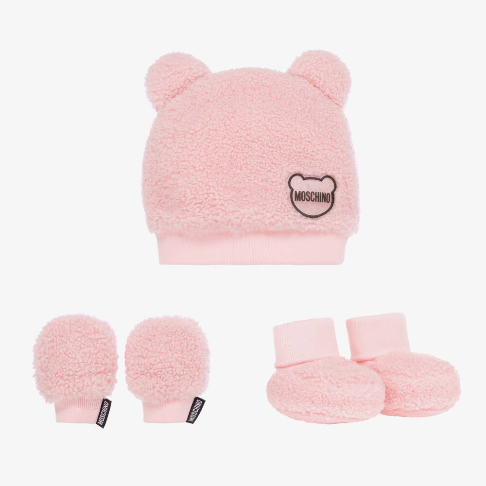 Moschino Baby-Girls Pink Cosy Fleece Set | Childrensalon Outlet