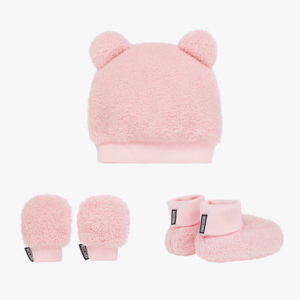 Moschino Baby-Girls Pink Cosy Fleece Set | Childrensalon Outlet