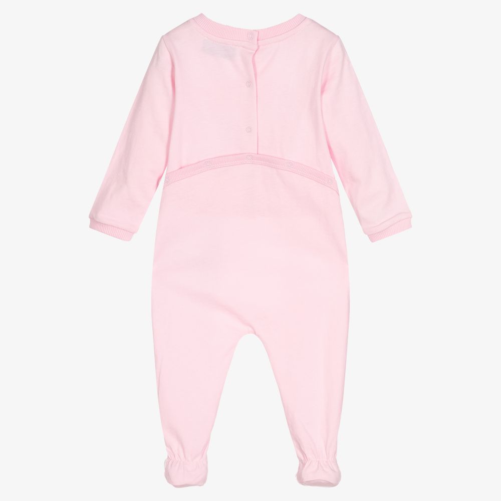 Moschino Baby-Girls Pink Cotton Babygrow | Childrensalon Outlet