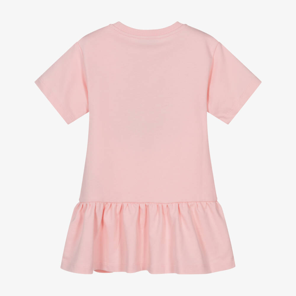 Moschino-Girls Pink Cotton Bear Dress | Childrensalon Outlet