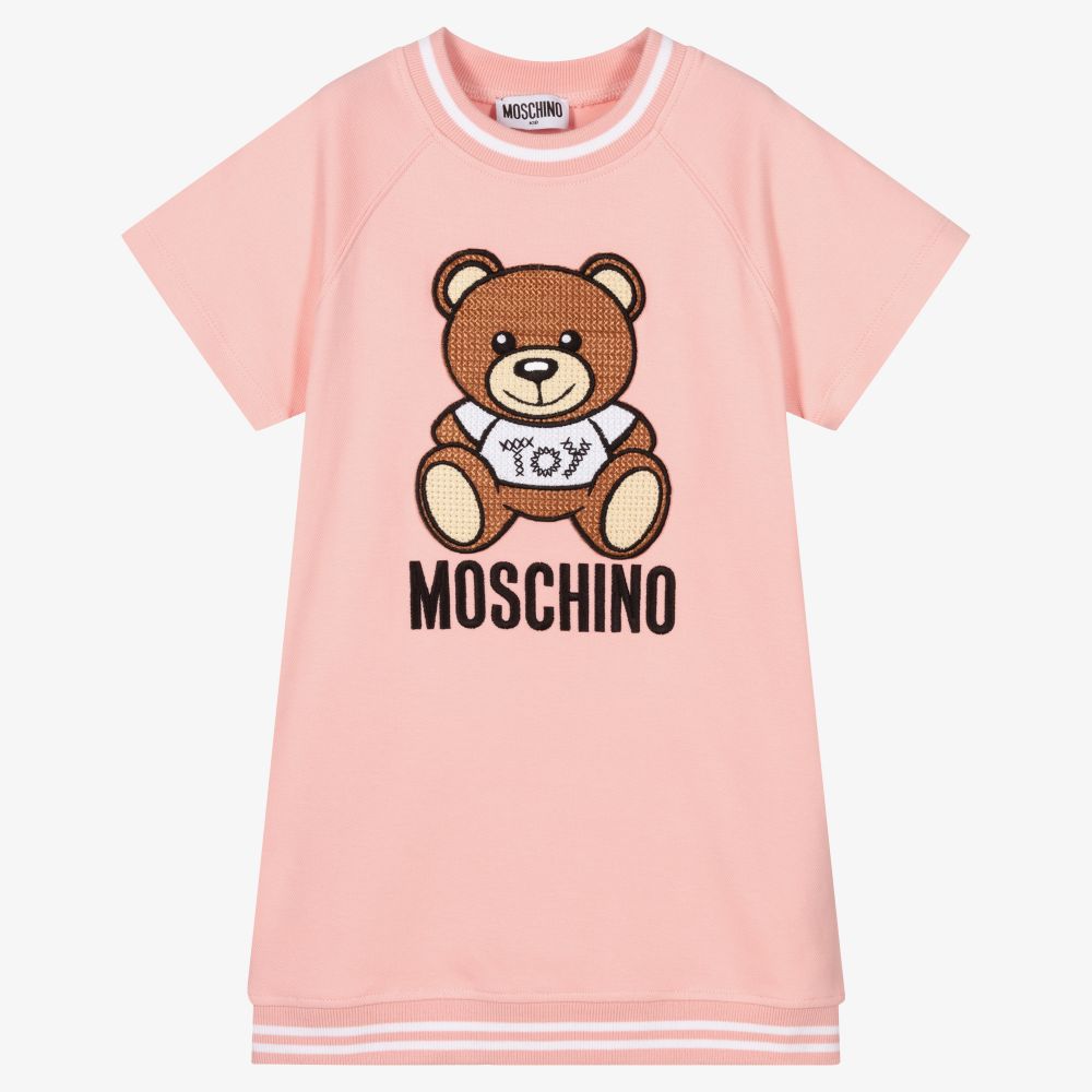 Moschino Kid-Teen - فستان قطن بيكيه لون زهري | Childrensalon