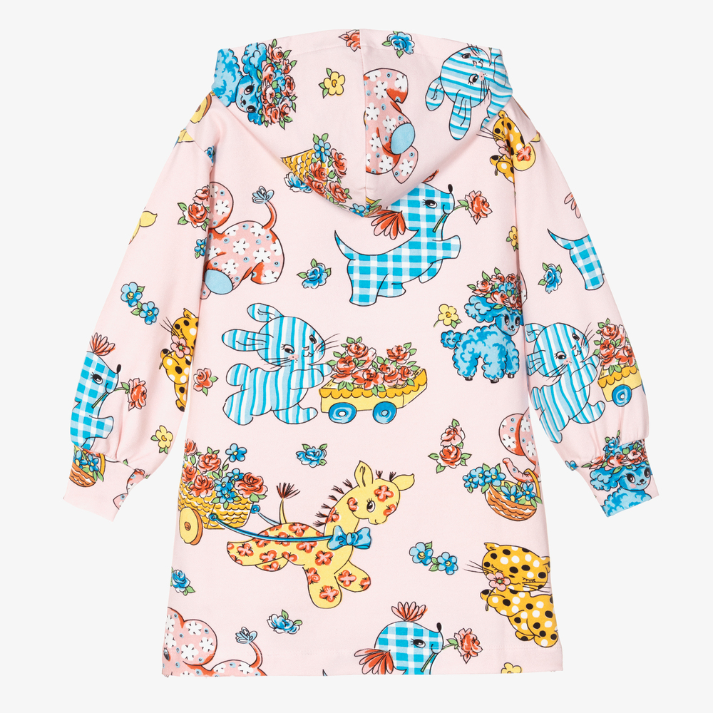 Moschino Kid-Teen-Girls Pink Cotton Hoodie Dress | Childrensalon Outlet