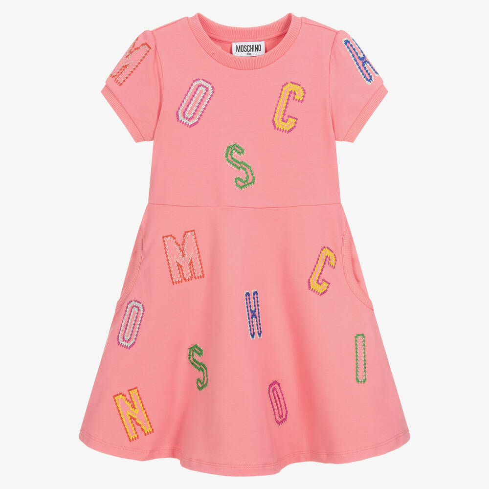 Moschino Kid-Teen - Rosa Baumwolljersey-Kleid | Childrensalon