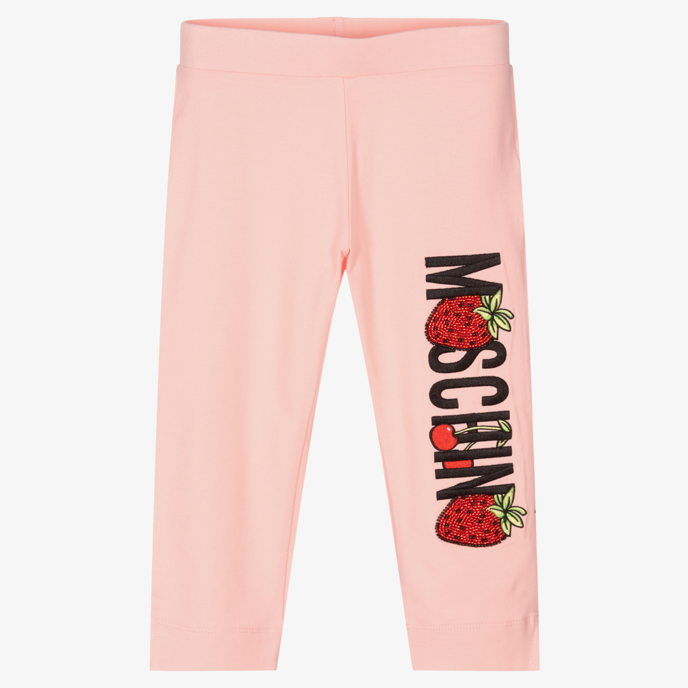 Moschino Kid-Teen - Girls Pink Cotton Leggings | Childrensalon