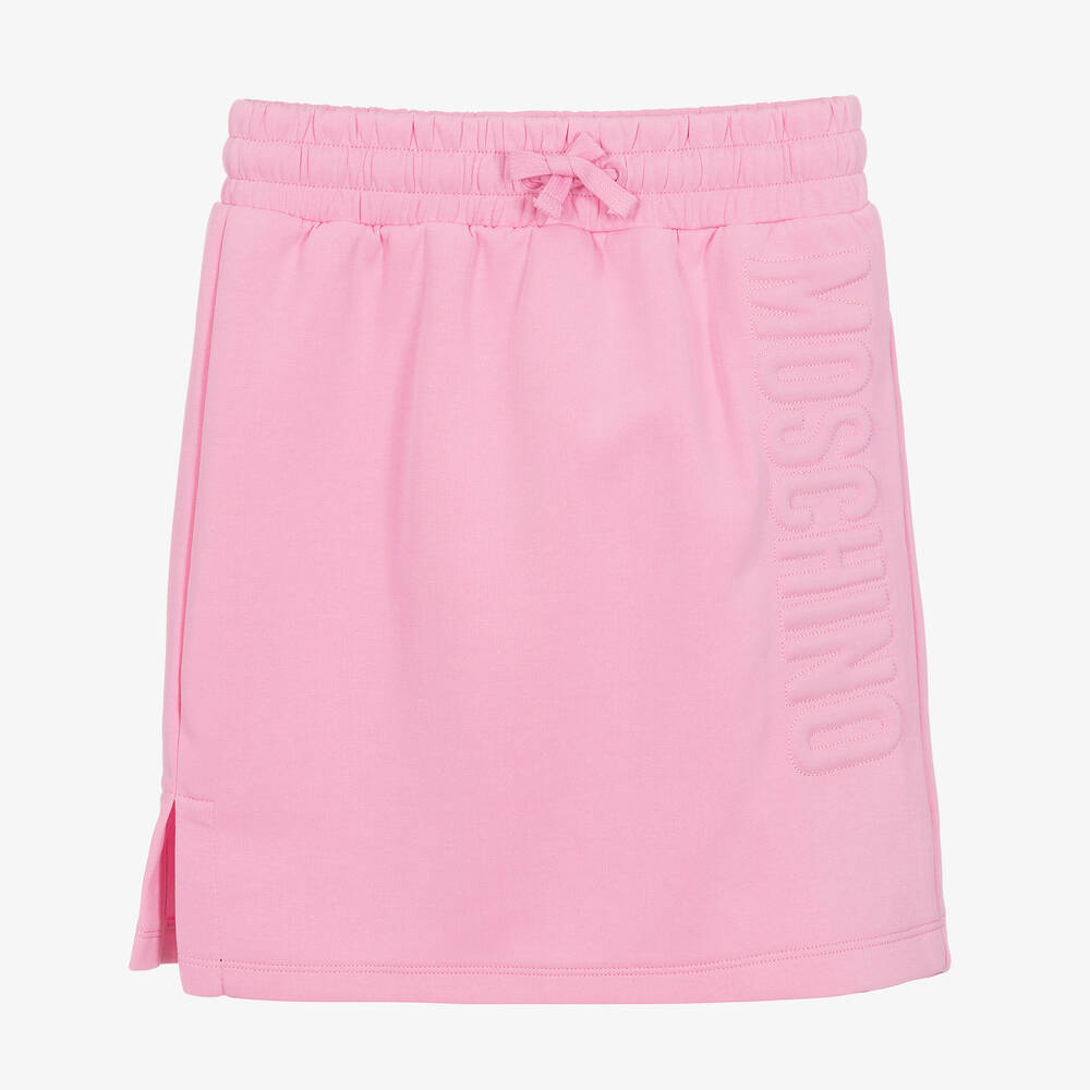 Moschino Kid-Teen - Girls Pink Cotton Logo Skirt | Childrensalon