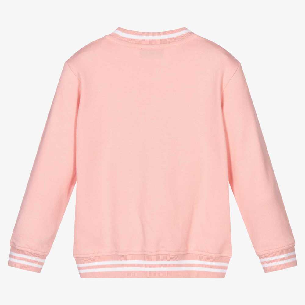 Moschino Kid-Teen-سويتشيرت قطن بيكيه لون زهري باهت للبنات | Childrensalon Outlet