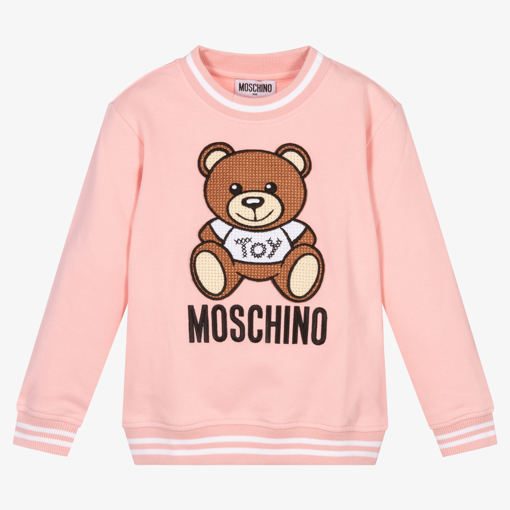 Moschino Kid-Teen - Sweat rose en coton Fille | Childrensalon