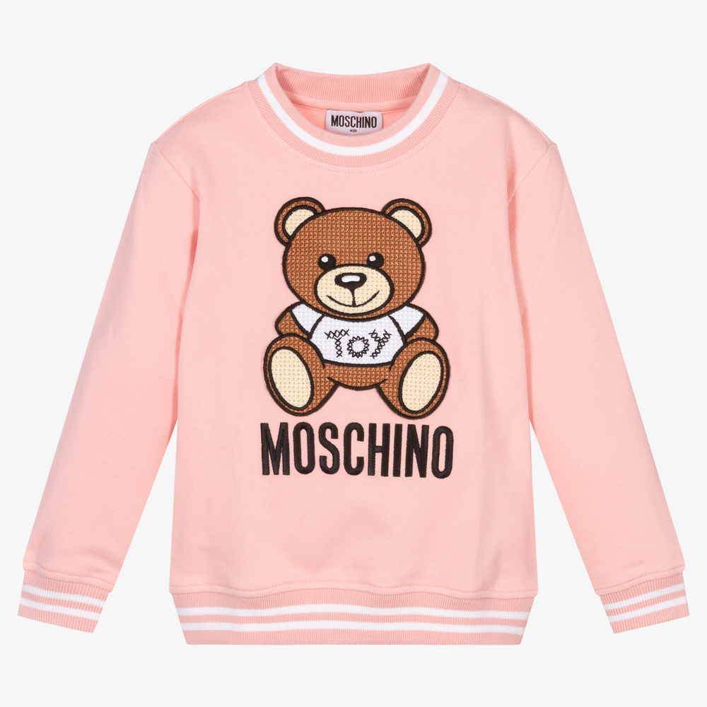 Moschino Кид-Тин-Розовый хлопковый свитшот для девочек | Childrensalon Outlet
