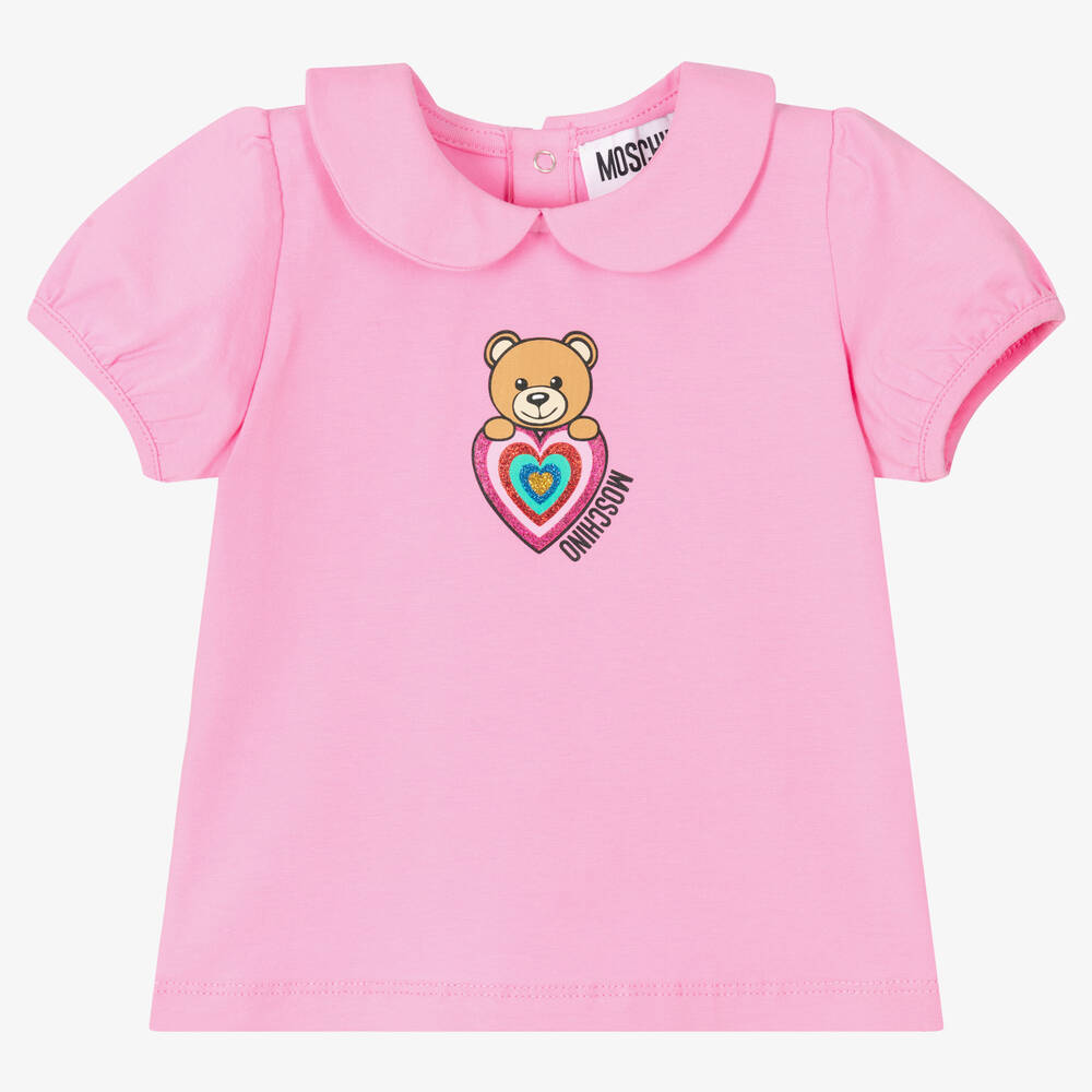 Moschino Baby - T-shirt rose en coton Fille | Childrensalon