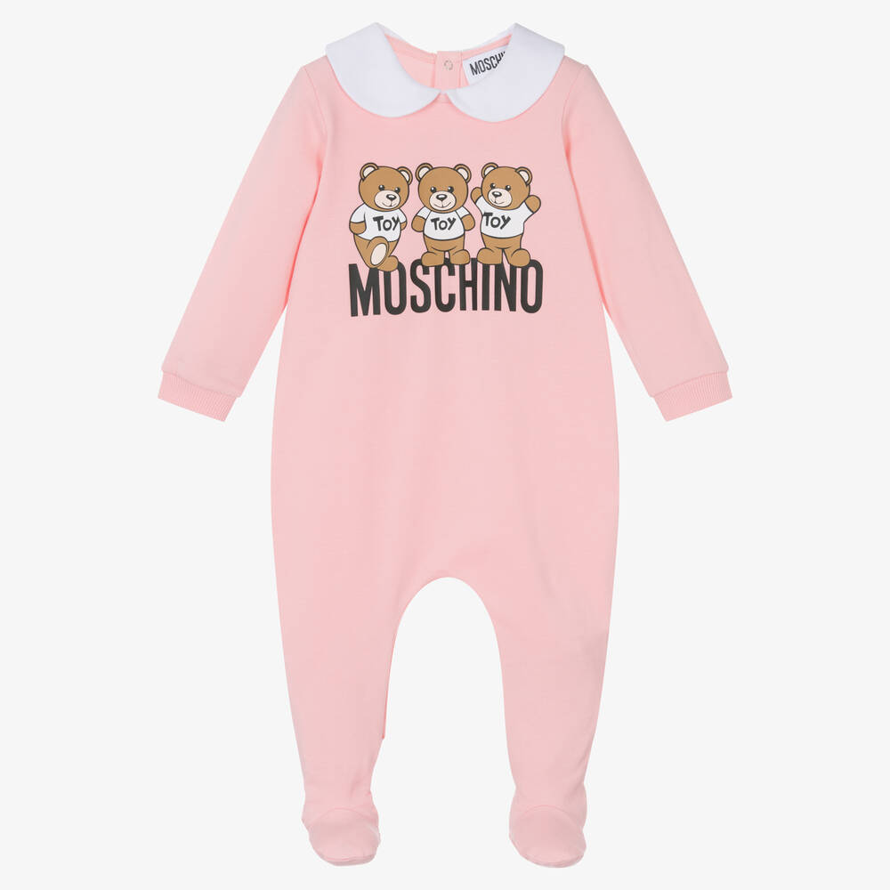 Moschino baby grow pink on sale