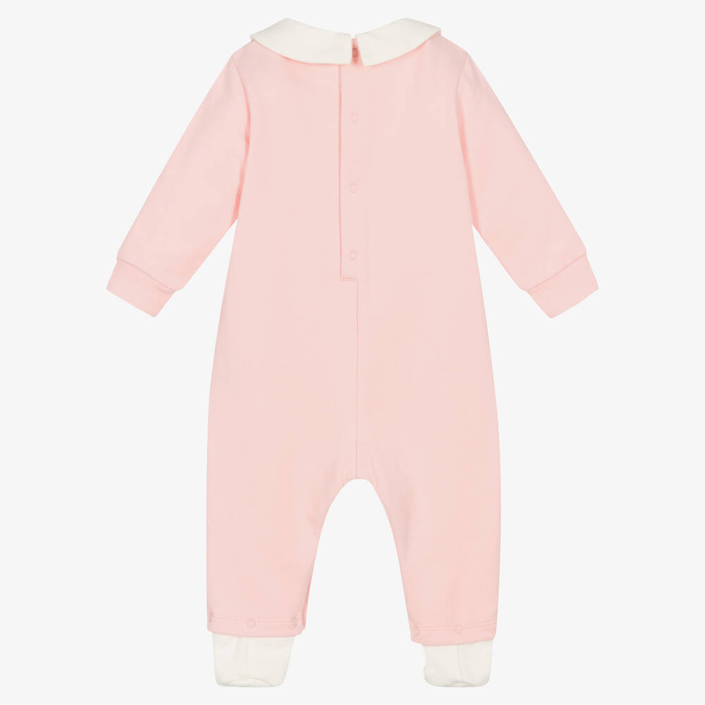 Moschino Малыши-Розовый хлопковый комбинезон Teddy Bear | Childrensalon Outlet